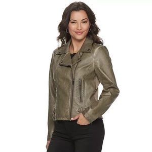 Women's Sebby Asymmetrical Faux-Leather Moto Jacket - Size Small